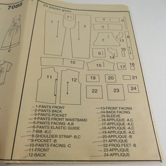 Simplicity 7088 Pattern Toddler size 2-4 UNCUT shirt, pants, overalls, shorts - Picture 7 of 10